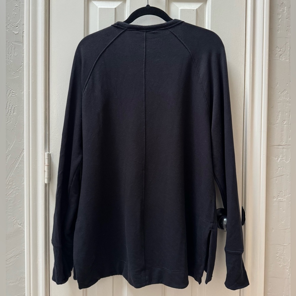 Athleta L Coaster Luxe Recover Sweatshirt, Black - Picture 2 of 7